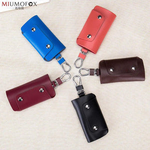 Travel Leather Key Holder Organizer Wallet Ring Keychain