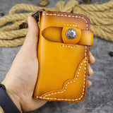 Veg-taned Leather Key Wallet Purse Keychain Key Cases Keychain Pouches