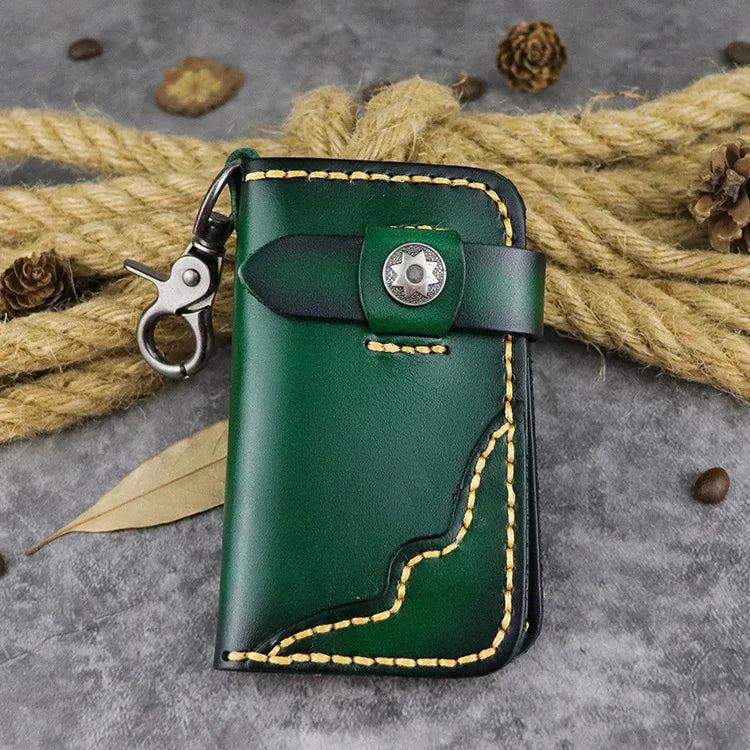 Veg-taned Leather Key Wallet Purse Keychain Key Cases Keychain Pouches