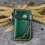 Veg-taned Leather Key Wallet Purse Keychain Key Cases Keychain Pouches
