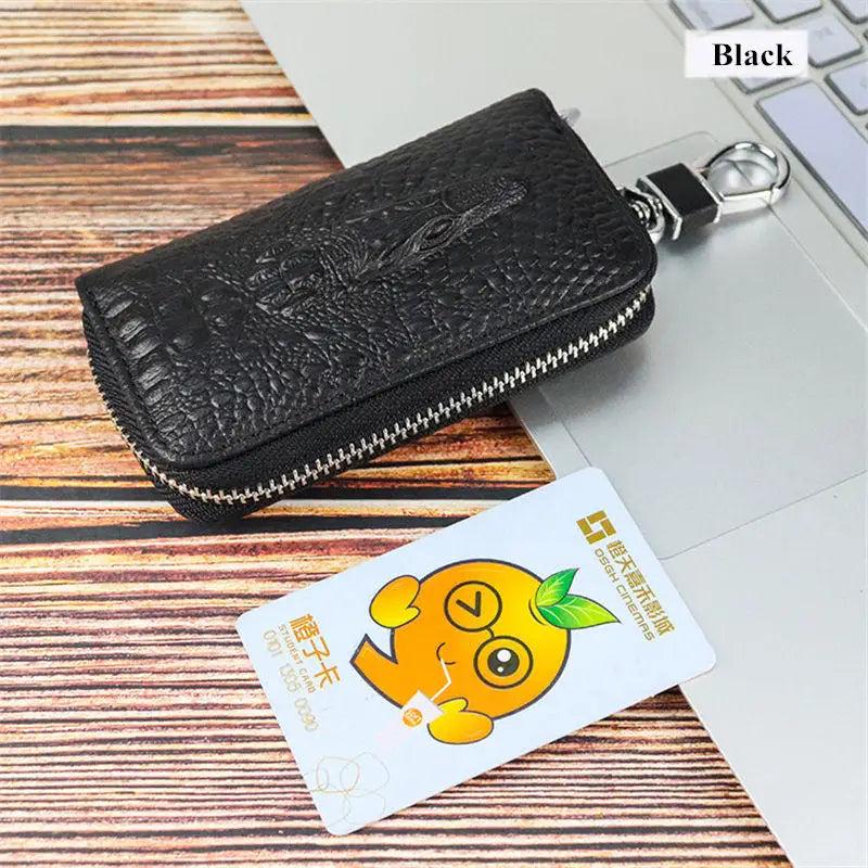 Unisex Crocodile Pattern Key Wallets Organizer Bag Men Multifunction