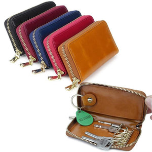 Arrivals Oil Wax Leather Unisex Key Wallet High Cowhide Multi-function