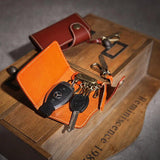 Men Leather Key Wallets Zipper Car Key Wallet