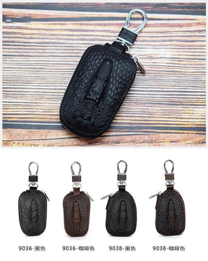 Layered Alligator Print Car Key Bag Retro Waist Hanging Lock Key Bag