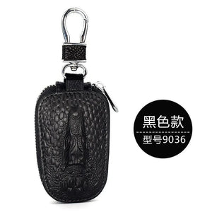 Layered Alligator Print Car Key Bag Retro Waist Hanging Lock Key Bag
