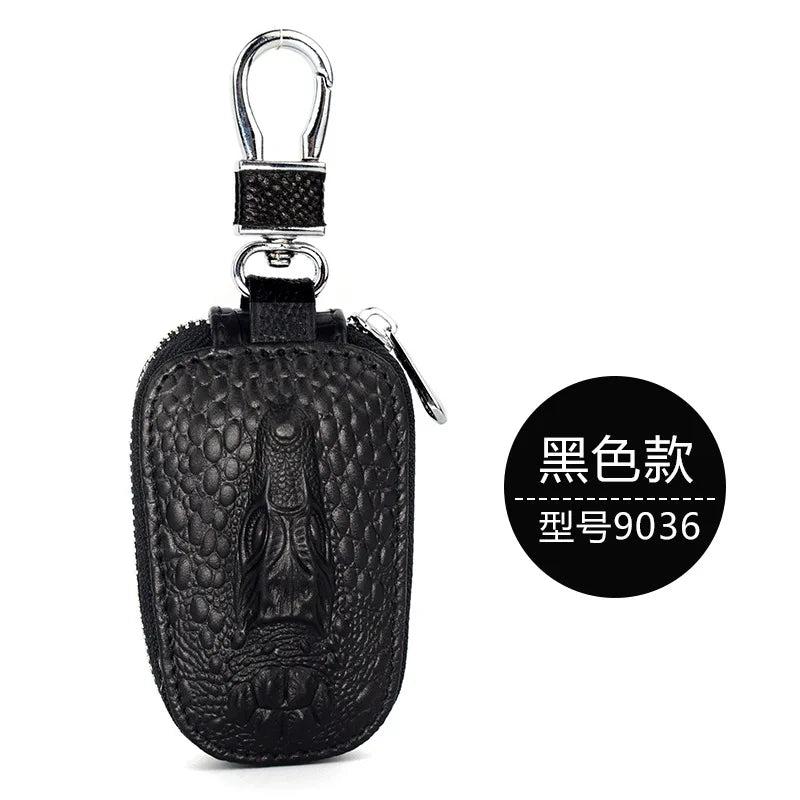 Layered Alligator Print Car Key Bag Retro Waist Hanging Lock Key Bag