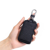 Vintage Leather Car Key Pouch Red Orange Khaki