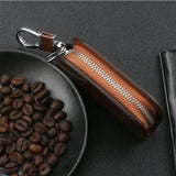 Car Keys Bag Zipper Leather Cover Anti-scratch Key Case