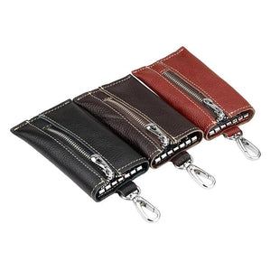 Casual Style Leather Key Wallet Unisex Key Chain