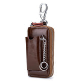 Men's Leather Car Key Bag with Multi-Function Design