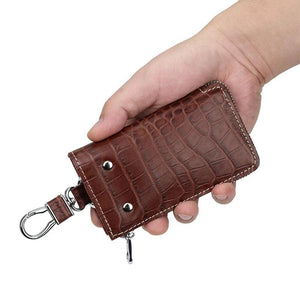 Cowhide Leather Key Wallet Multi-function Key chain Covers Zipper Key Case Bag
