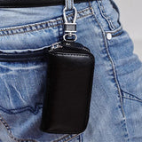 Mini Portable PU Leather Car Key Holder Organizer Pouch Zipper Key Case