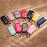 Mini Portable PU Leather Car Key Holder Organizer Pouch Zipper Key Case