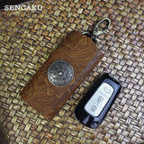 Leather Housekeeper Storage Pouch Car Keychain Key Holder Bag Case Unisex Wallet