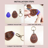 Leather Key Ring Airtags Protective Cover Cow Leather Airtag Case