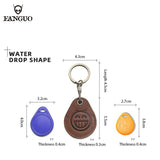 Leather Key Ring Airtags Protective Cover Cow Leather Airtag Case