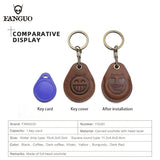 Leather Key Ring Airtags Protective Cover Cow Leather Airtag Case