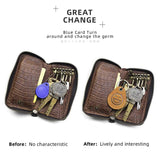 Leather Key Ring Airtags Protective Cover Cow Leather Airtag Case