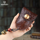 Leather Key Wallet Smart Key Holder Portable Housekeeper Key Pouch