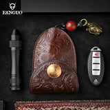 Leather Key Wallet Smart Key Holder Portable Housekeeper Key Pouch