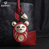 Leather Housekeeper Key Holder Retro Smart Key Case Keyring Pouch