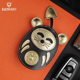 Leather Housekeeper Key Holder Retro Smart Key Case Keyring Pouch