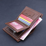 Solid Canvas Short Wallet for Men