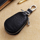 Crocodile Pattern Leather Car Key Holder Keychain Case