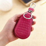 Crocodile Pattern Leather Car Key Holder Keychain Case