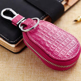 Crocodile Pattern Leather Car Key Holder Keychain Case