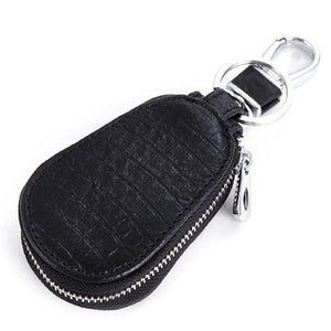 Crocodile Pattern Leather Car Key Holder Keychain Case