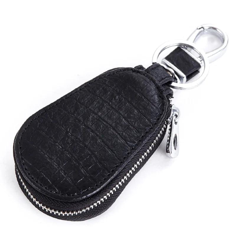 Crocodile Pattern Leather Car Key Holder Keychain Case