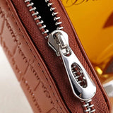 Crocodile Embossed Leather Key Wallet Organizer