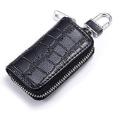 Crocodile Embossed Leather Key Wallet Organizer