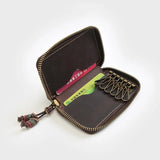 Vintage Leather Key Wallets Big Capacity Key Holder Organizer
