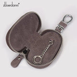 Leather Car Key Wallet Zipper Key Chain Organizer