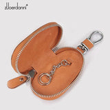 Leather Car Key Wallet Zipper Key Chain Organizer
