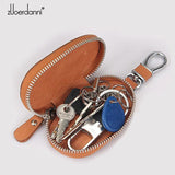 Leather Car Key Wallet Zipper Key Chain Organizer