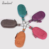 Leather Car Key Wallet Zipper Key Chain Organizer