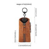 Leather Key Wallet Vintage Men Car Key Holder Zipper Keys Case