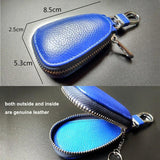 Leather Car Key Wallet Business Key Chain Zipper Case Holder Bag