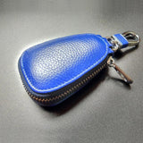 Leather Car Key Wallet Business Key Chain Zipper Case Holder Bag