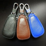 Leather Car Key Wallet Business Key Chain Zipper Case Holder Bag