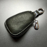 Leather Car Key Wallet Business Key Chain Zipper Case Holder Bag