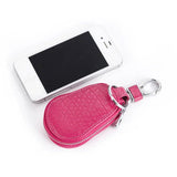 Car Key Bag PU Leather Keychain Holder Zipper Pouch Purse