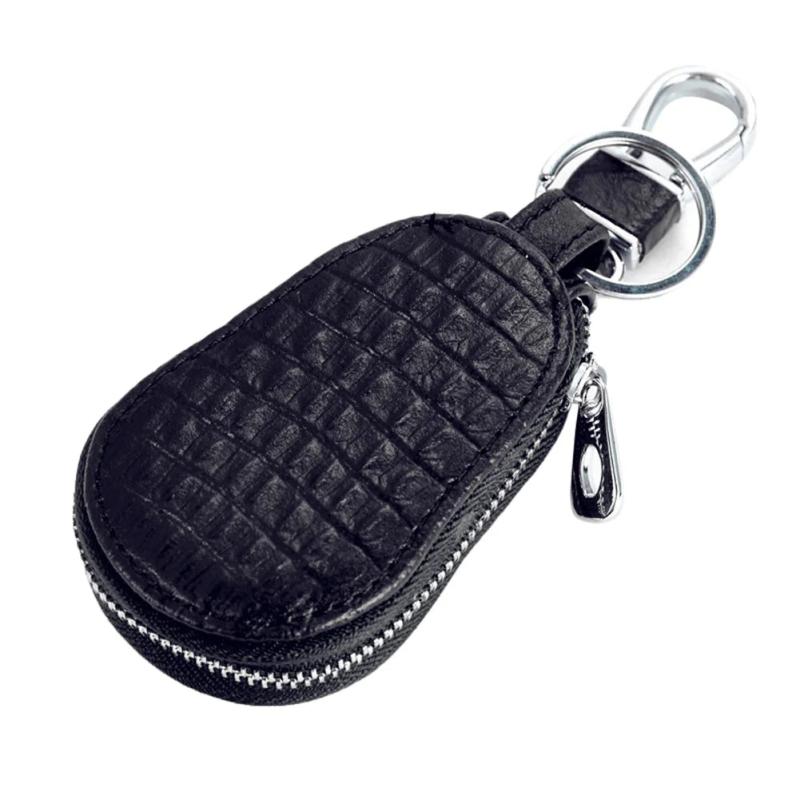 Car Key Bag PU Leather Keychain Holder Zipper Pouch Purse