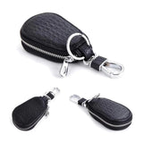 Car Key Bag PU Leather Keychain Holder Cover Zipper Keys Pouch Purse