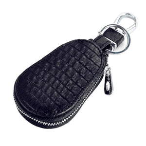 Car Key Bag PU Leather Keychain Holder Cover Zipper Keys Pouch Purse