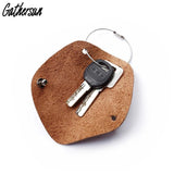 Leather Key Holder Small Home Storage Bag Minimalist Key Ring Pouch