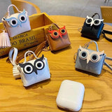 Owl Backpack Pendant Bag Headphone Mini Purse Earphone Bluetooth PU Leather
